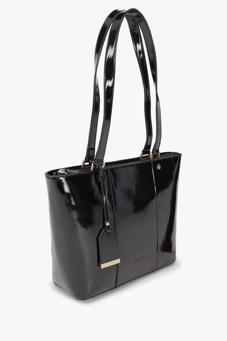 Productfoto 2 van Zwarte laqué handtas door Hexagona voor Dames