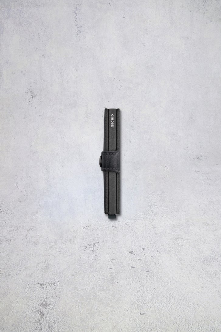 Achterkant van Zwarte lederen kaarthouder - Miniwallet original door Secri voor Heren