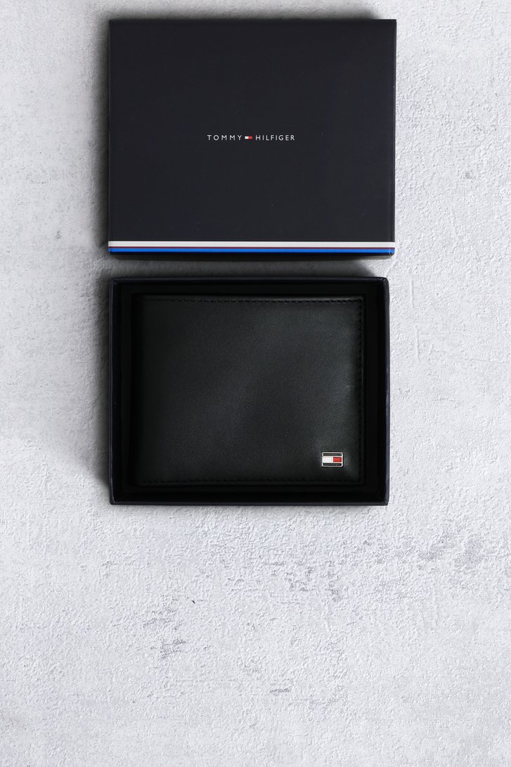 Productfoto 1 van Zwarte lederen portemonnee  door Tommy Hilfiger voor Heren