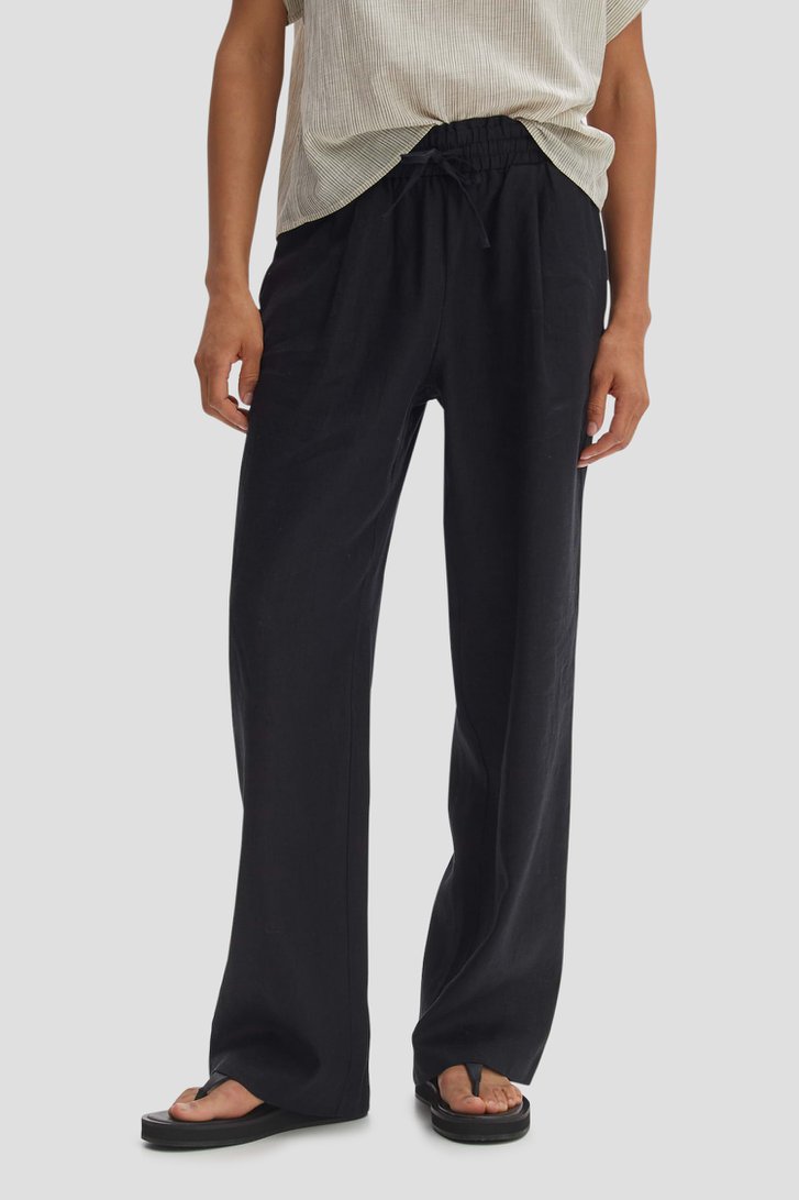 Zwarte linnen broek van Opus voor Dames