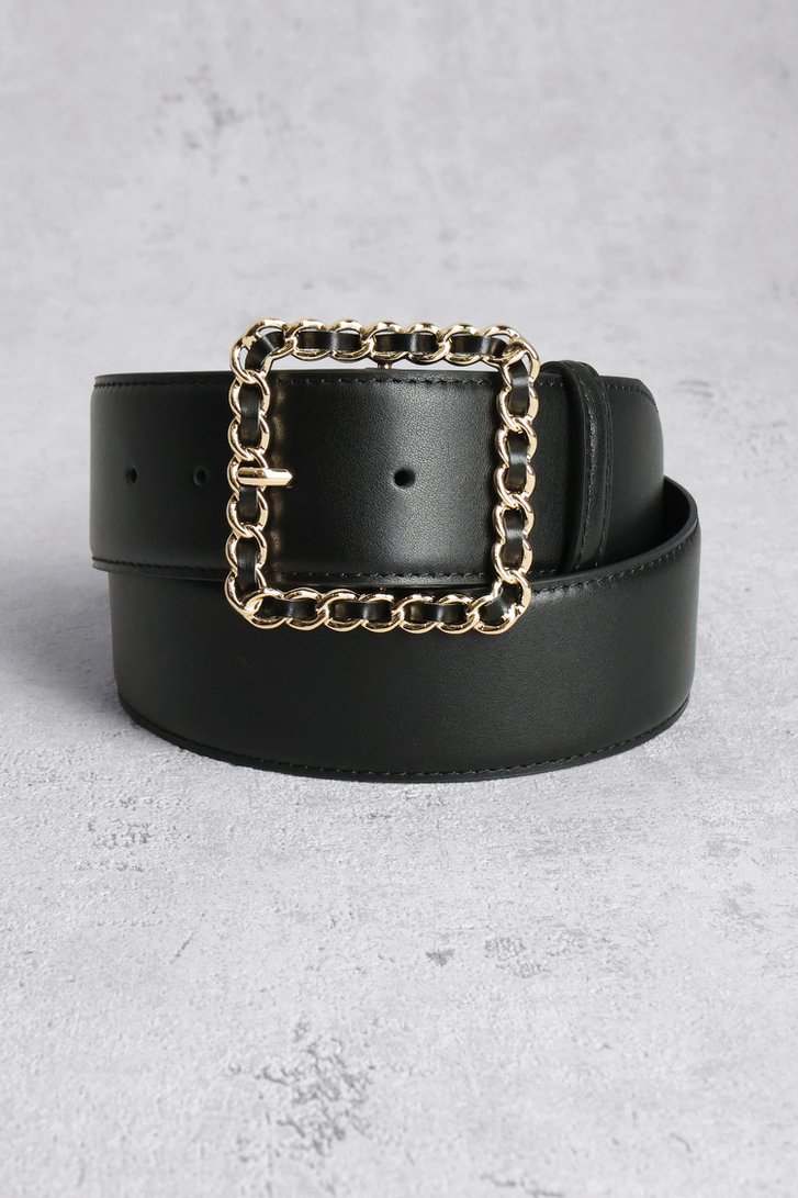 Zwarte riem met gouden detailgesp van D'Auvry voor Dames