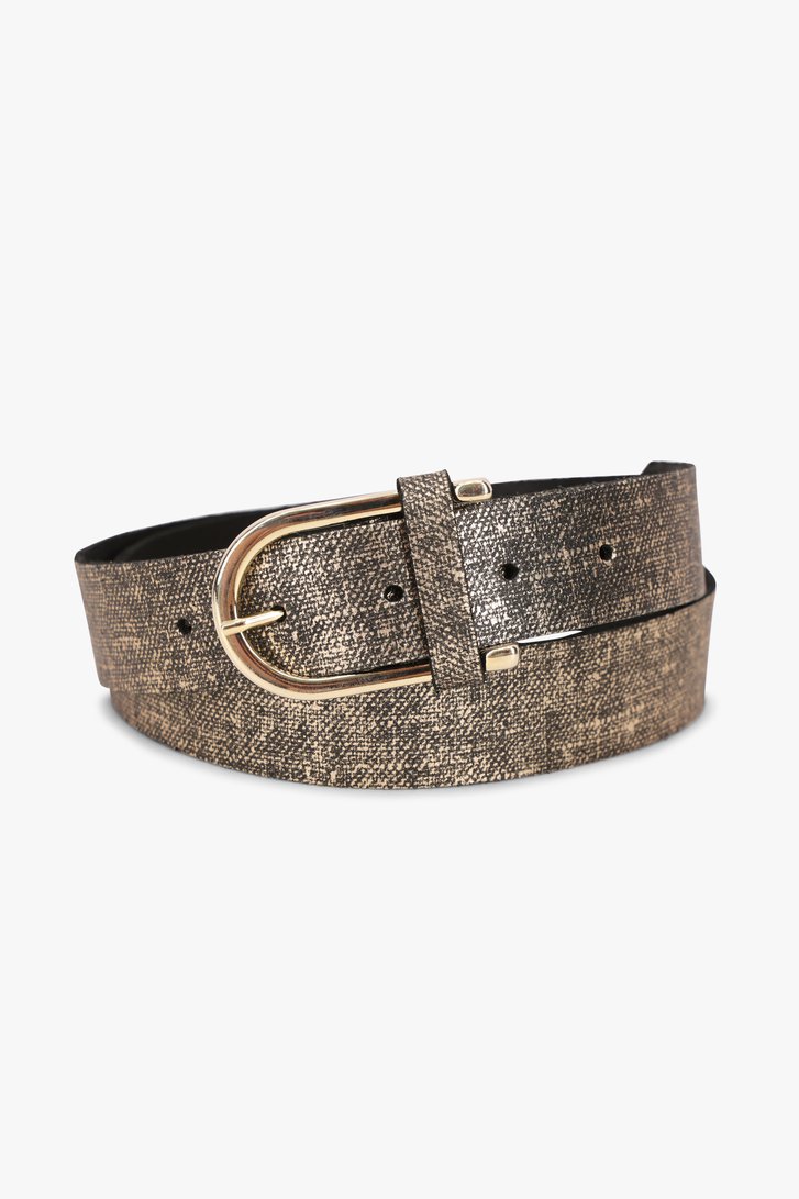 Zwarte riem met gouden effect van Louise voor Dames