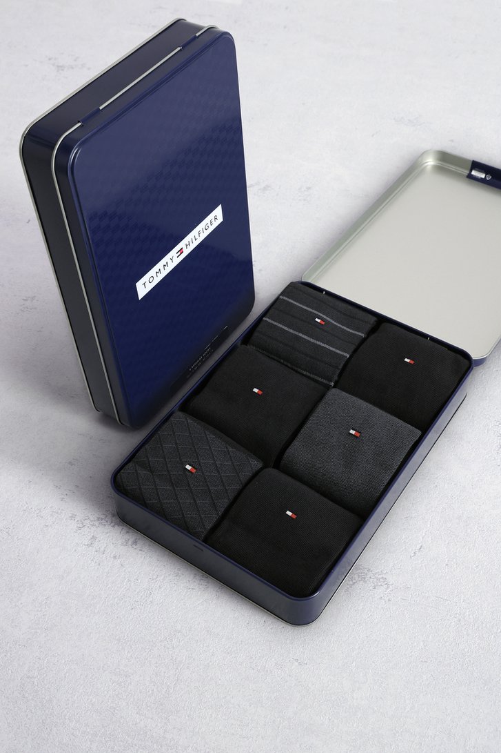 Productfoto 1 van Zwarte sokken - 6 paar door Tommy Hilfiger voor Heren