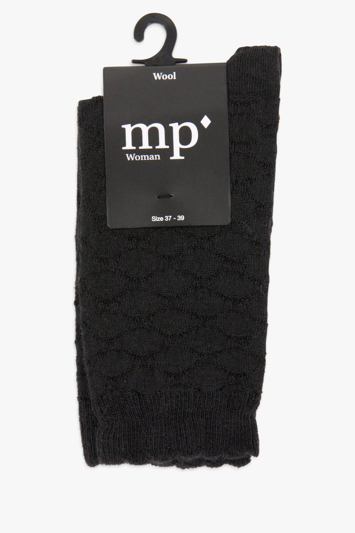 Zwarte sokken met fijn patroon van MP Denmark voor Dames