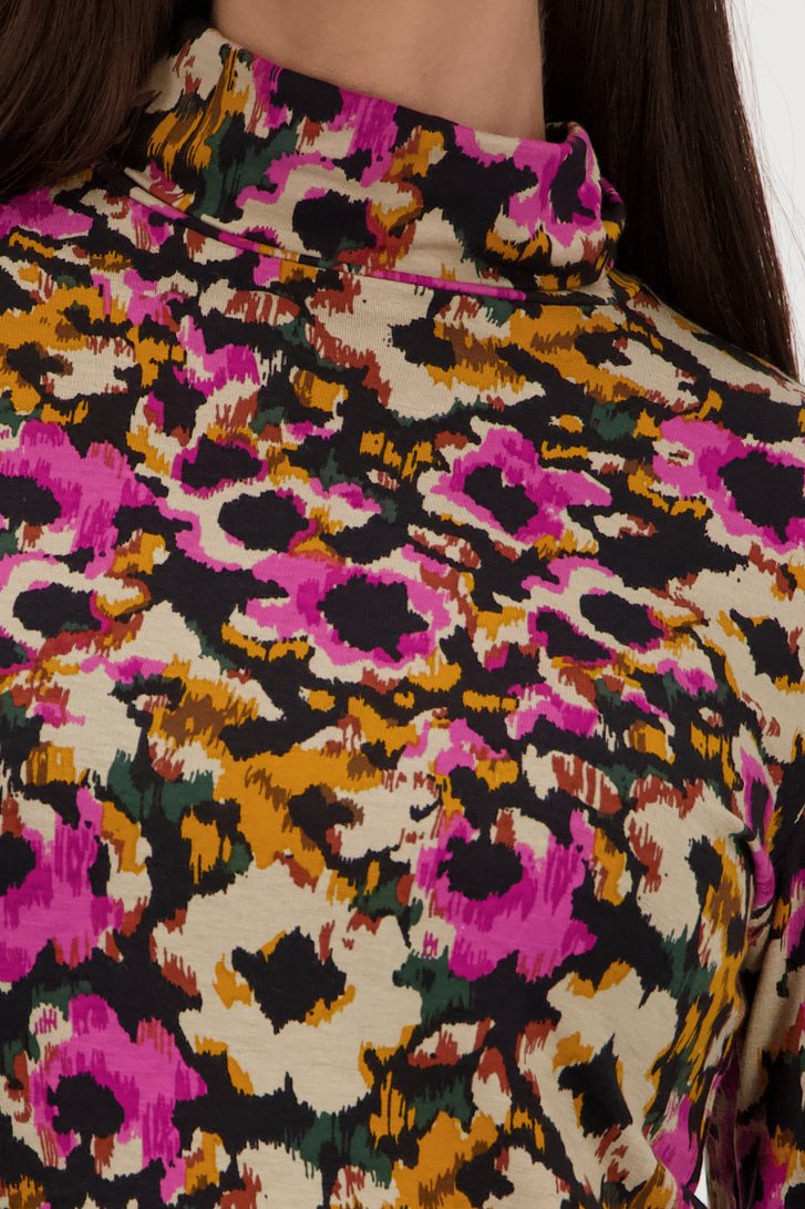Zwarte souspull met kleurrijke bloemenprint van More & More voor Dames