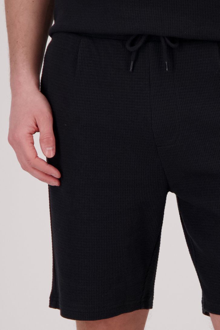Zwarte structuurgebreide short van ONLY & SONS voor Heren