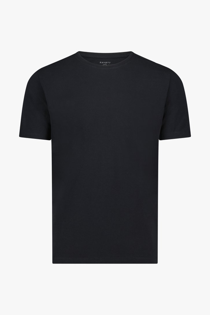 Zwarte T-shirt met ronde hals van Ravøtt voor Heren
