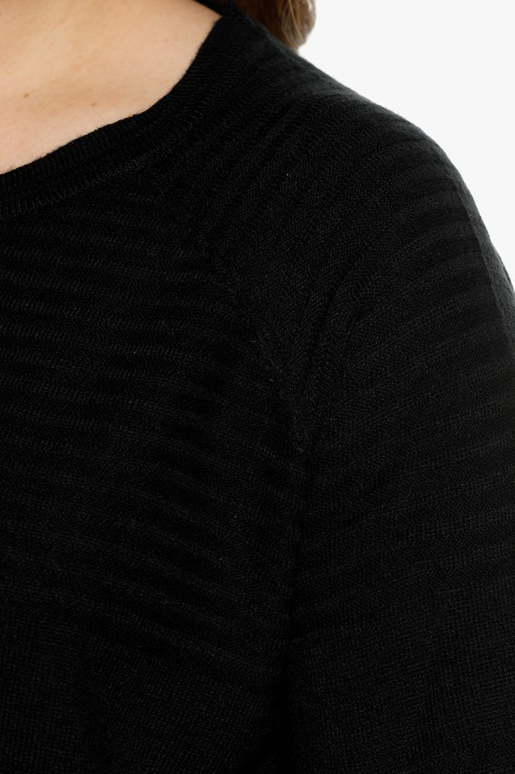 Zwarte trui in structuurstof van Only Carmakoma voor Dames