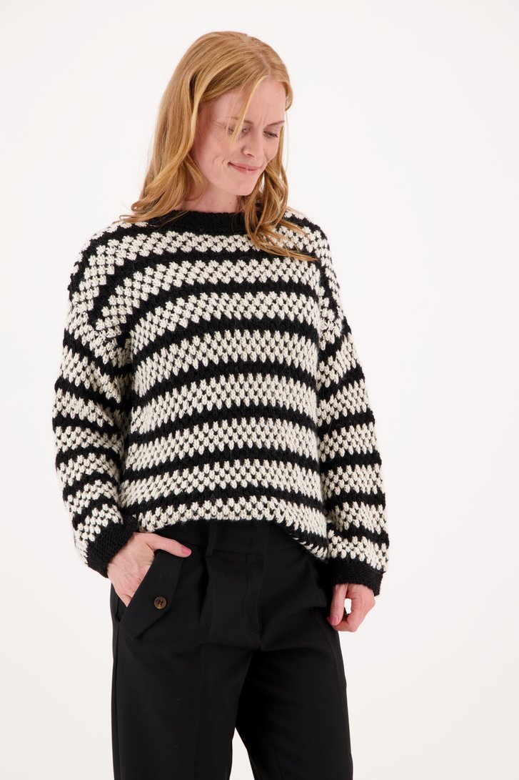 Zwarte trui met patroon van More & More voor Dames
