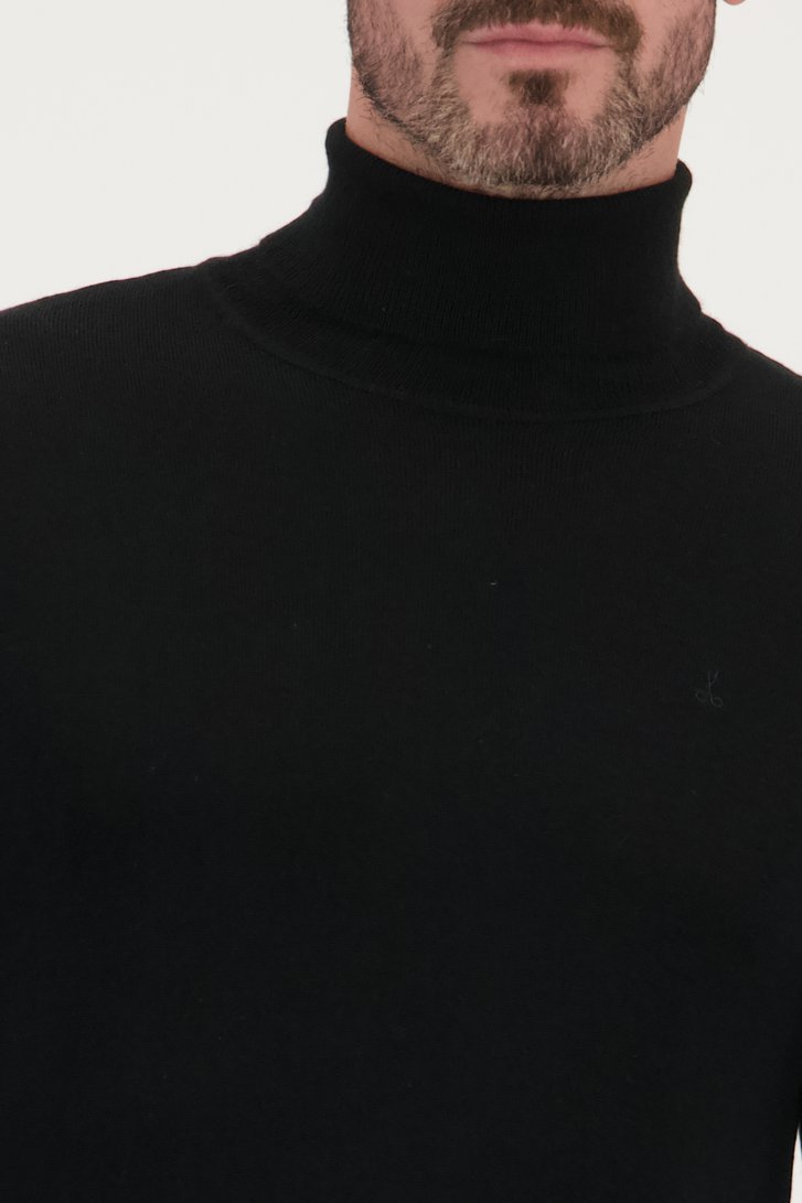 Detail van Zwarte trui met rolkraag door Dansaert Black voor Heren