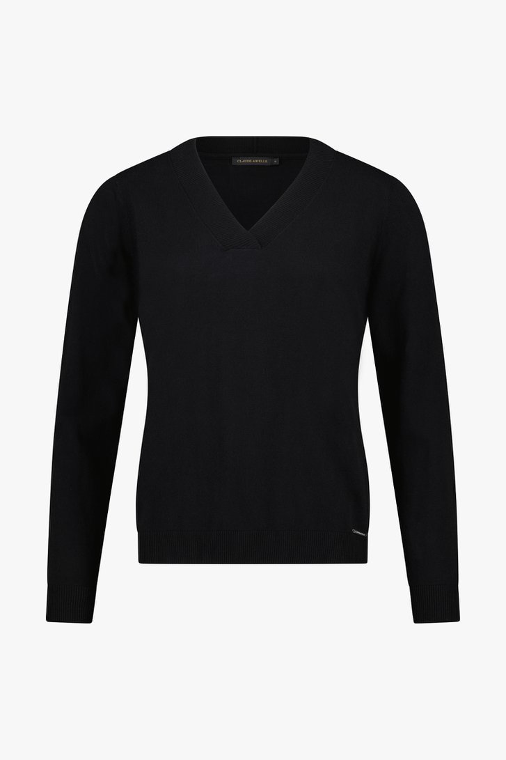 Zwarte trui met V-hals van Claude Arielle voor Dames