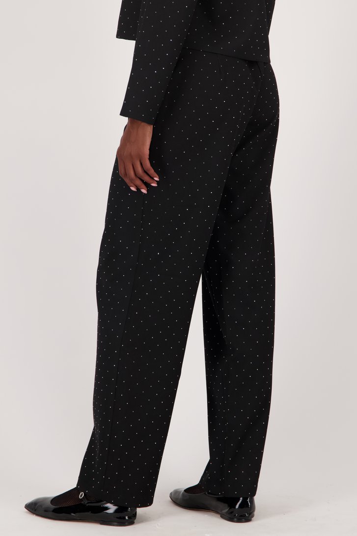 Zwarte wijde broek met steentjes van JDY voor Dames