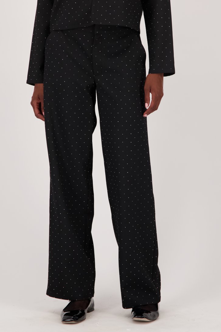Zwarte wijde broek met steentjes van JDY voor Dames