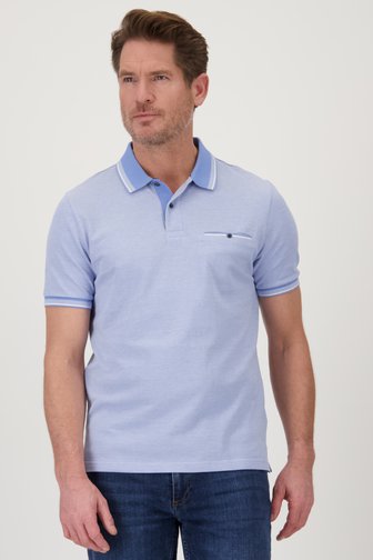 
Polo bleu clair mélangé avec poche poitrine de Dansaert Blue pour Hommes