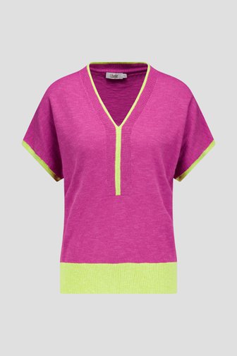 
Roze trui met limoengroene accenten van Libelle voor Dames