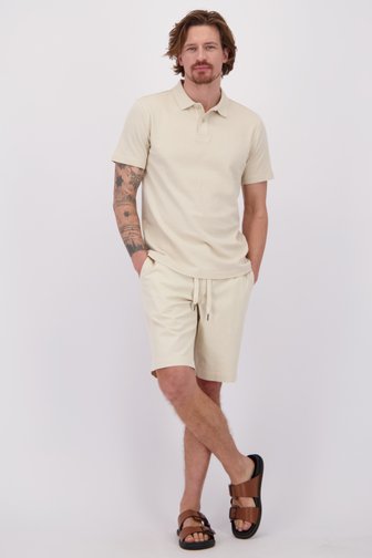 Voorkant van Beige bermuda met elastische taille door Ravøtt voor Heren
