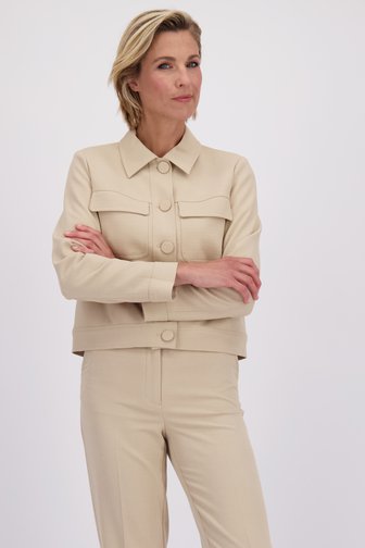 Voorkant van Beige blazer door Claude Arielle voor Dames