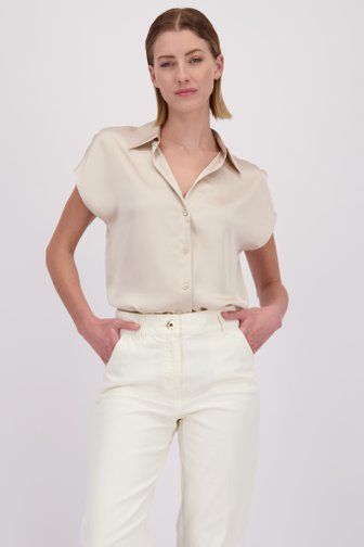 Voorkant van Beige blouse in glansstof door D'Auvry voor Dames