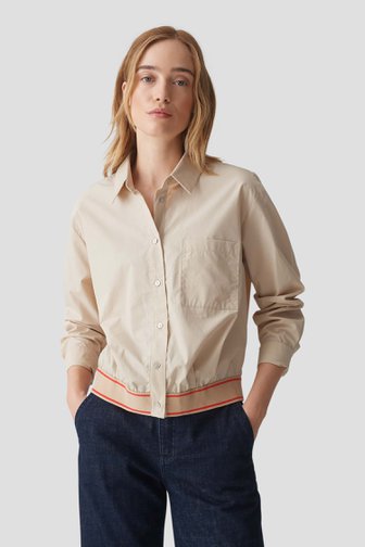 Beige blouse met een kraagje van Opus voor Dames