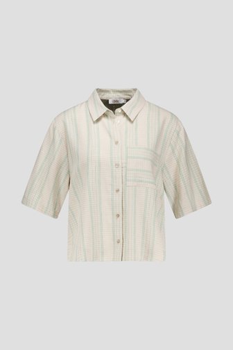 Beige blouse met groen gestreept motief van Libelle voor Dames
