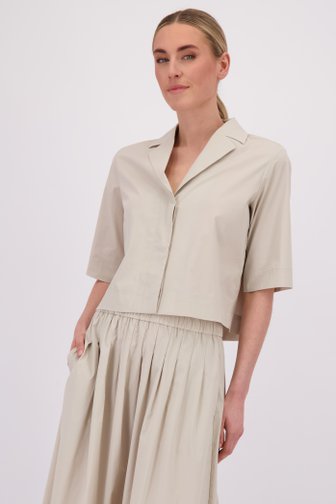 Voorkant van Beige blouse met korte mouwen door Marc O'Polo voor Dames