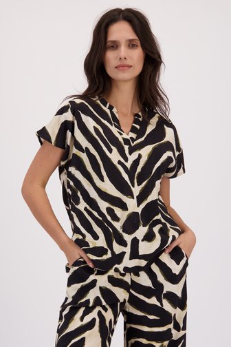 Voorkant van Beige blouse met zwarte print door JDY voor Dames