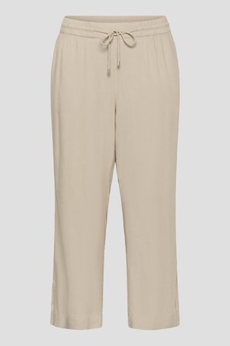 Productfoto 1 van Beige broek met elastische tailleband door Kaffe Curve voor Dames