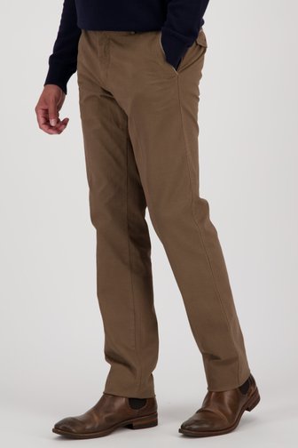 Beige broek met fijn motief - New York - Slim fit van Brassville voor Heren