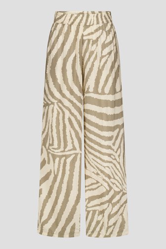Beige broek met kaki zebra motief van JDY voor Dames