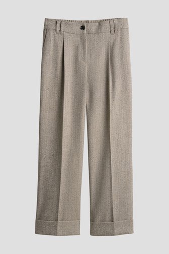 Voorkant van Beige broek met visgraatmotief door Opus voor Dames