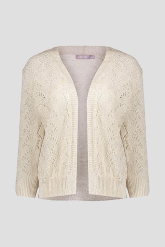 Beige-bruine cardigan met gehaakte look van Geisha voor Dames