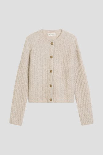 Voorkant van Beige cardigan met knopen door Marc O'Polo voor Dames