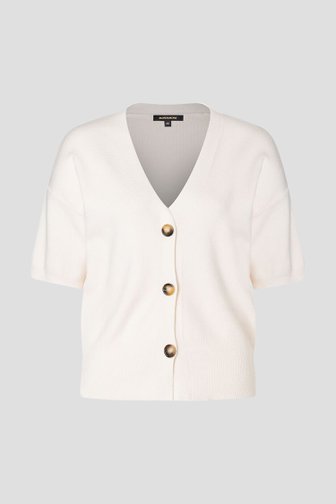 Beige cardigan met korte mouwen van More & More voor Dames