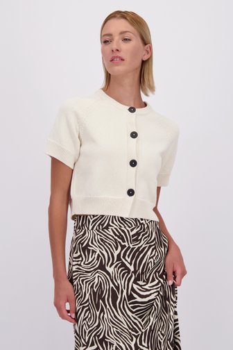 More & More Beige cardigan met korte mouwen