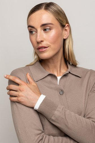 Extra foto 5 van Beige cardigan met kraag door Liberty Island voor Dames