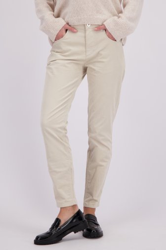 Voorkant van Beige corduroy broek - Boyfriend fit - 7/8 lengte door Marc O'Polo voor Dames