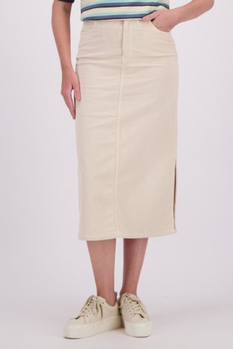 Voorkant van Beige corduroy rok door Libelle voor Dames