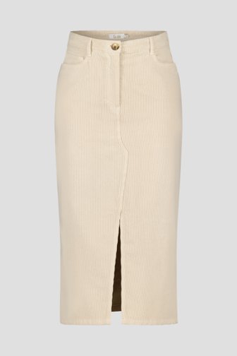 Voorkant van Beige corduroy rok met split  door Liberty Loving nature voor Dames