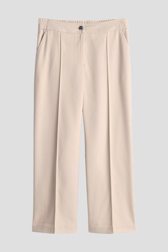 Voorkant van Beige cropped broek  in keperstof-look door Opus voor Dames