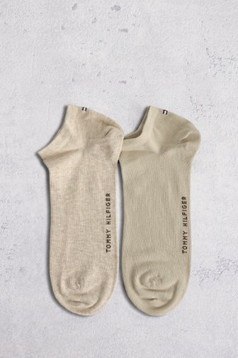 Voorkant van Beige enkelsokken - 2 paar door Tommy Hilfiger voor Heren