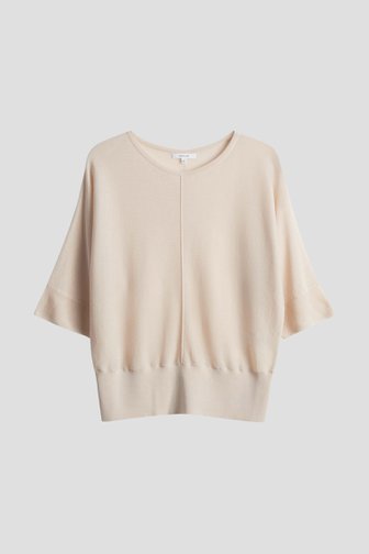Beige fijn gebreid truitje met vleermuismouwen van Opus voor Dames