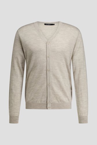 Productfoto 2 van Beige fijn gebreide cardigan door Dansaert Black voor Heren