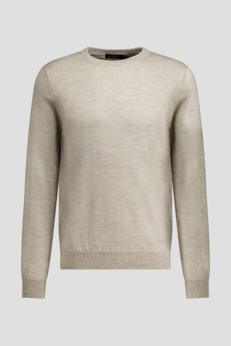 Productfoto 2 van Beige fijn gebreide trui met ronde hals door Dansaert Black voor Heren