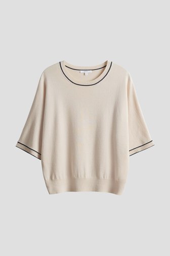 Beige gebreid truitje met halflange mouwen van Opus voor Dames