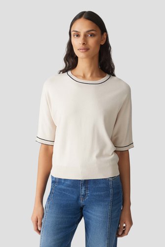 Beige gebreid truitje met halflange mouwen van Opus voor Dames