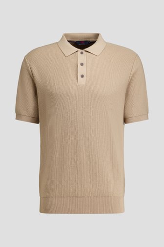 Voorkant van Beige gebreide polo door Dansaert Blue voor Heren