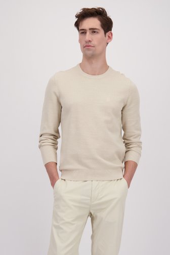 Voorkant van Beige gebreide trui met ronde hals door Marc O'Polo voor Heren