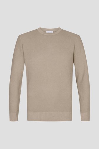 Michaelis Beige gebreide trui met ronde hals