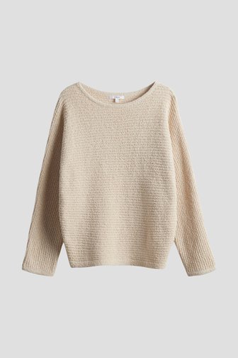 Beige gebreide trui met vleermuismouwen van Opus voor Dames