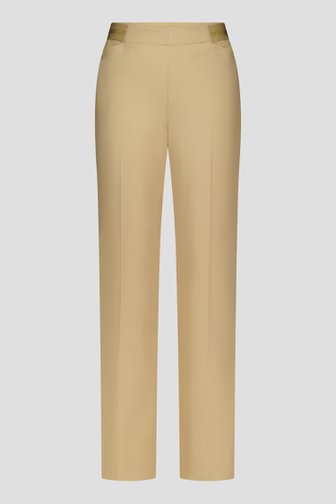 Beige geklede broek met een elastische taille van Claude Arielle voor Dames